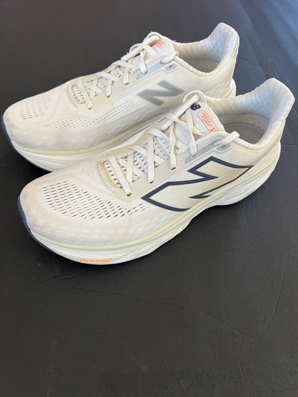 New Balance 1080v14 Fresh Foam X White with Gray & Navy Accents